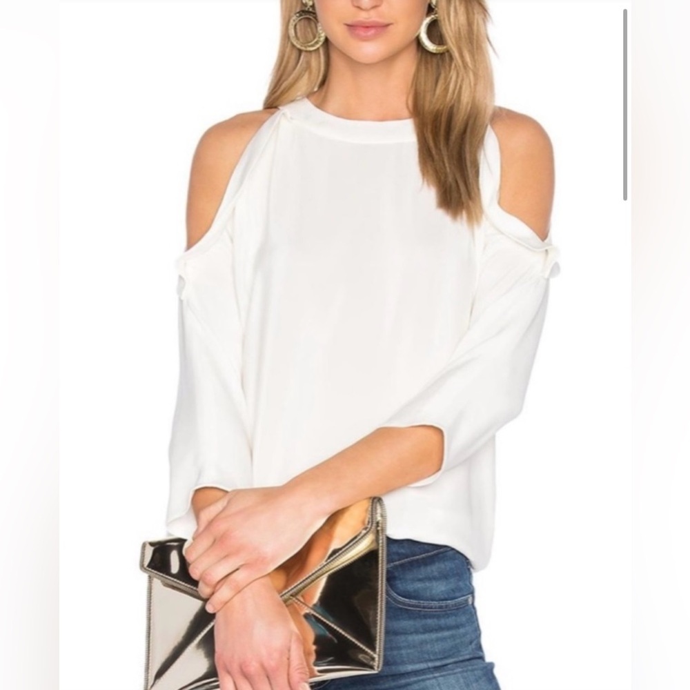 Ramy Brook Silk Cold Shoulder Blouse Size Medium